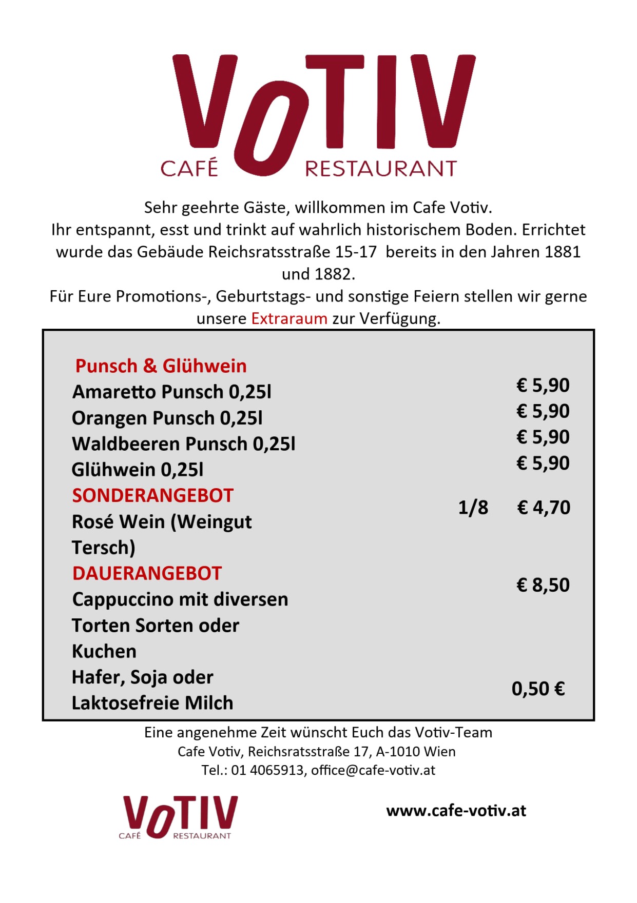 2025-11 Cafe Votiv-Menü Karte